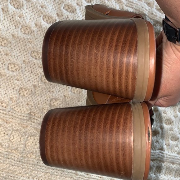 DKNY Cavi  Brown leather  Mule block heel sandal - Picture 5 of 8